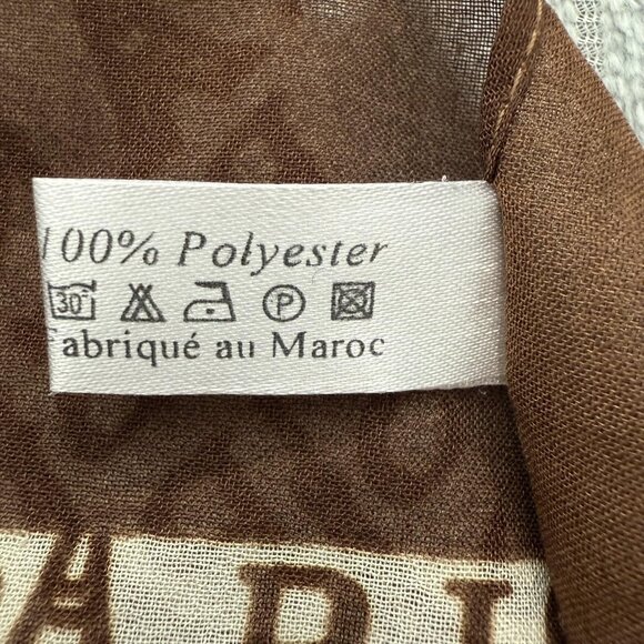 Patricia Paris Scarf Womens Brown Tan Eiffel Tower Paris Spell Out Print 70x17 - Picture 4 of 4